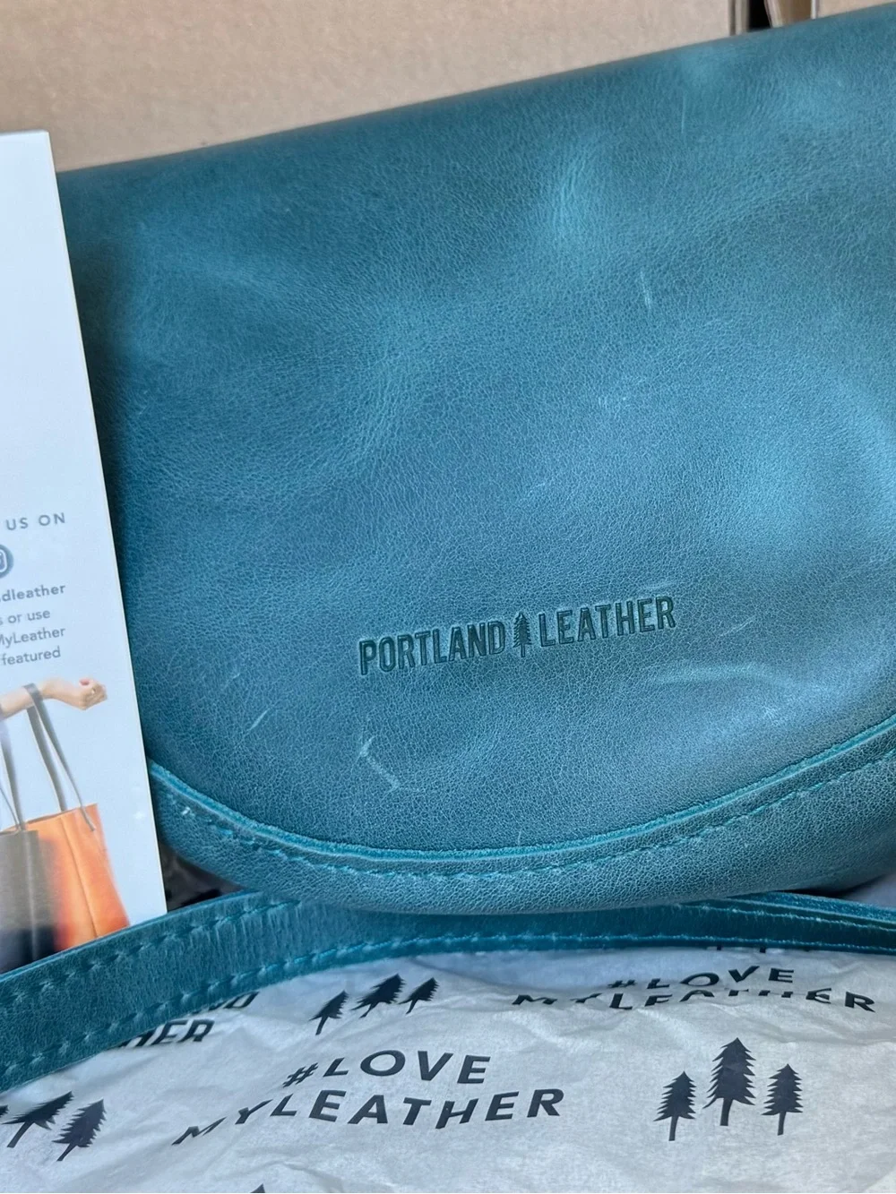 Portland Leather medium Koala in Cowboy Jeans - Picture 2 of 3